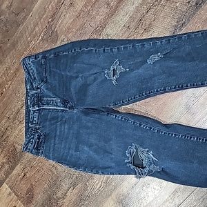 Old Navy Women's Size 10 High Rise O.G. Straight Leg Distressed Jeans Button fly